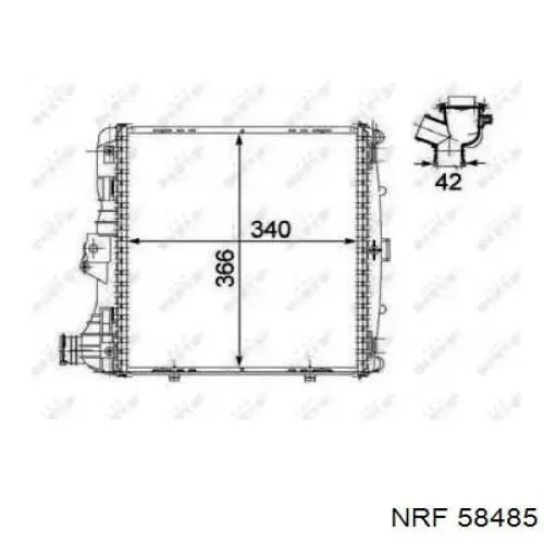 Купити 58485 NRF Радіатор охолодження двигуна, лівий