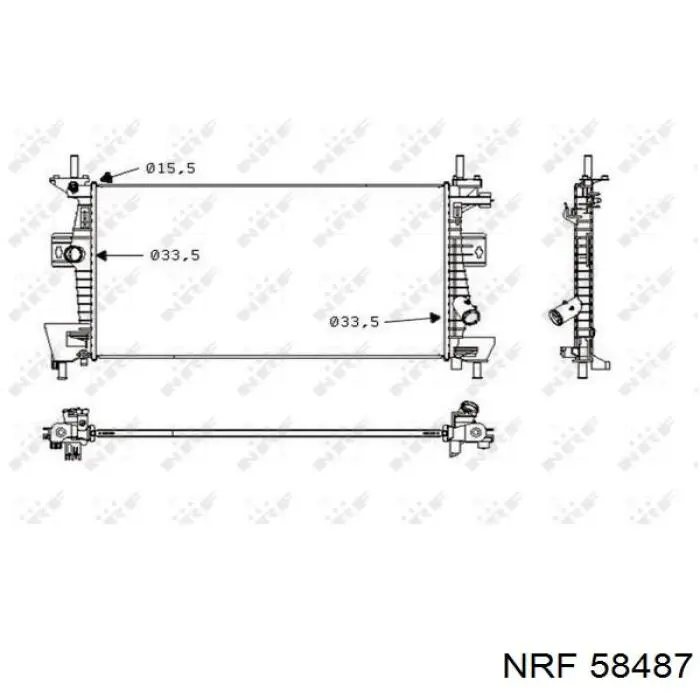 Радіатор охолодження двигуна 58487 NRF