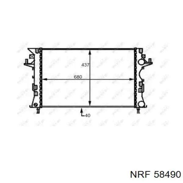 58490 NRF Радіатор охолодження двигуна