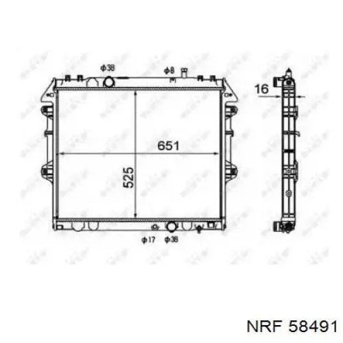 58491 NRF Радіатор охолодження двигуна