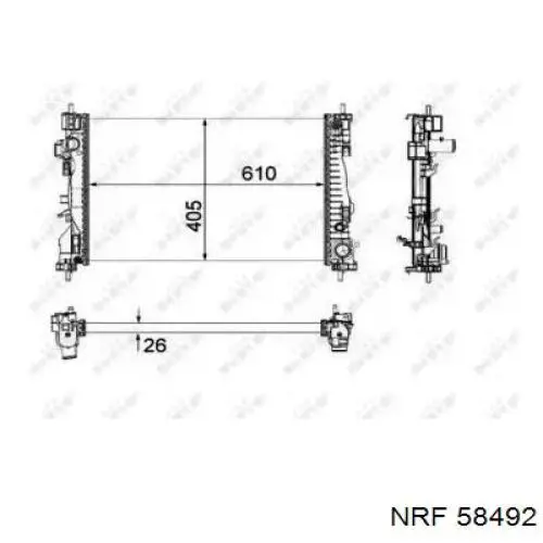 Купити 58492 NRF Радіатор двигуна