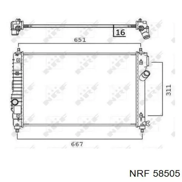 58505 NRF радіатор охолодження двигуна