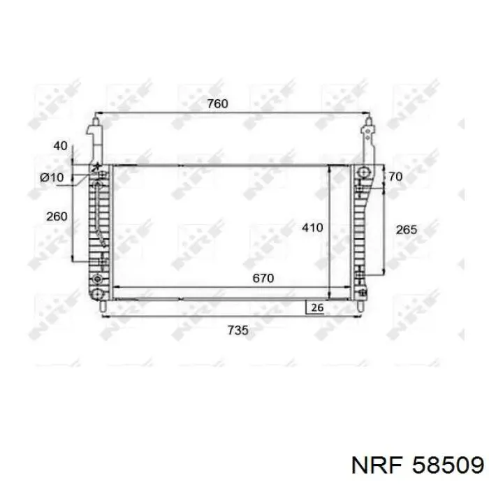 58509 NRF радіатор охолодження двигуна