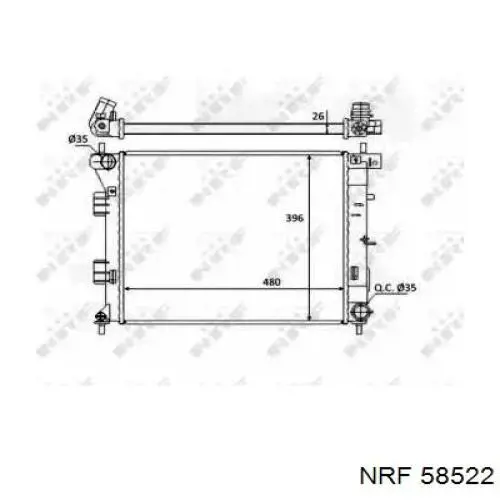 Радіатор охолодження двигуна 58522 NRF