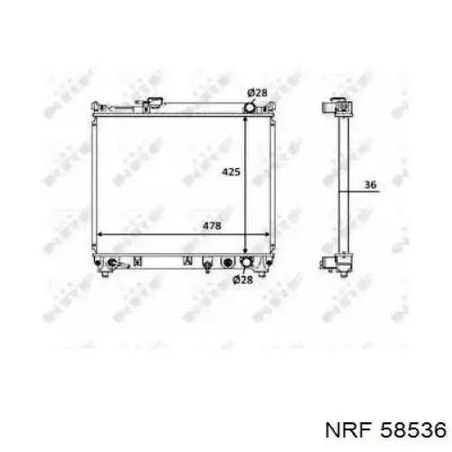 58536 NRF Радіатор охолодження двигуна