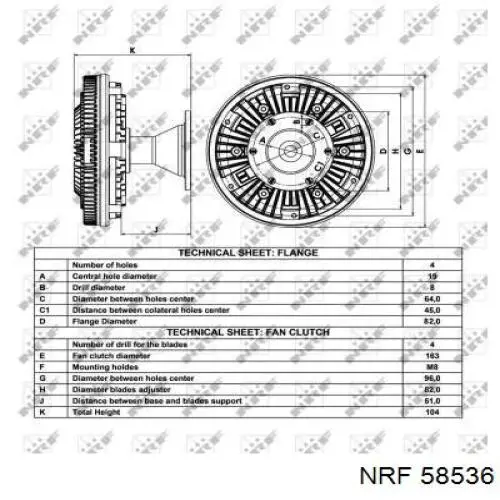 Радіатор основний NRF 58536 ціна, від 117.50 USD