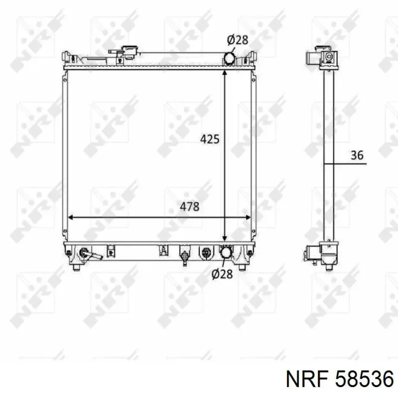 Купити 58536 NRF Радіатор двигуна