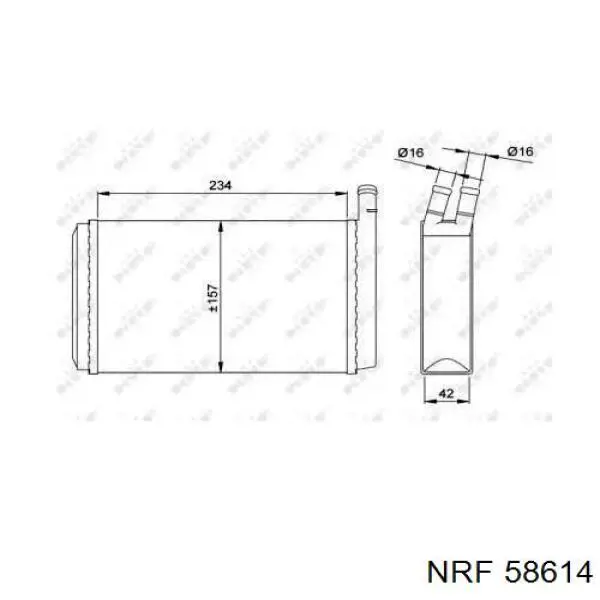 Радіатор пічки (обігрівача) NRF 58614 ціна, від 16.69 USD