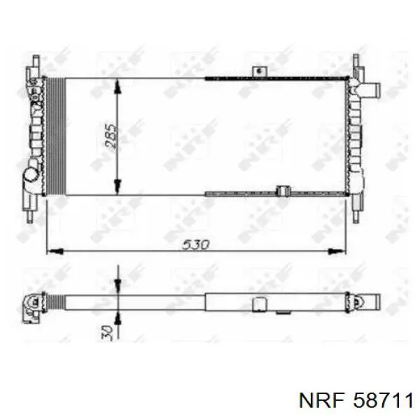 58711 NRF радіатор охолодження двигуна