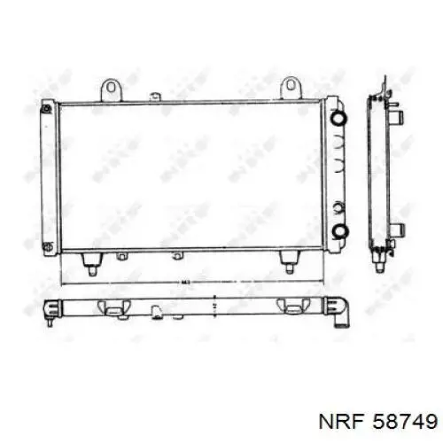 58749 NRF радіатор охолодження двигуна