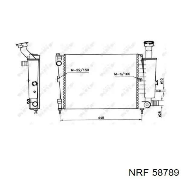 58789 NRF Радіатор охолодження двигуна