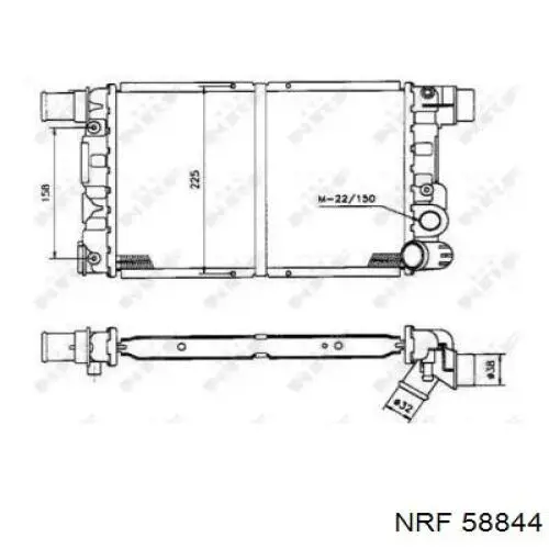 58844 NRF радіатор охолодження двигуна