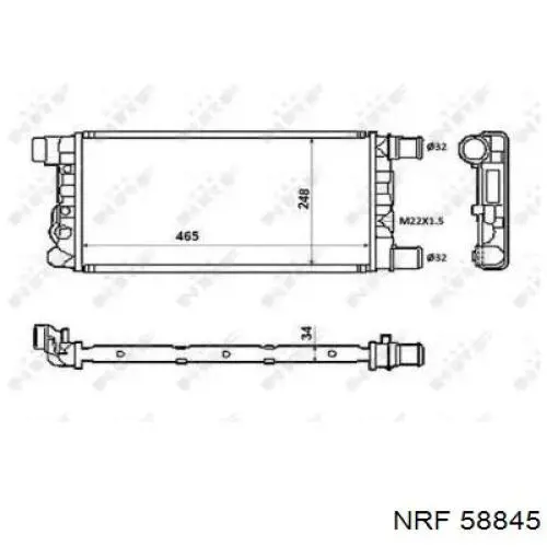 Радіатор основний NRF 58845 ціна, від 29.20 USD
