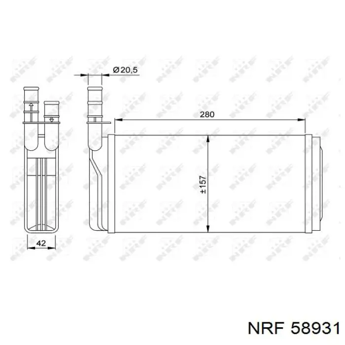 58931 NRF радіатор пічки (обігрівача)