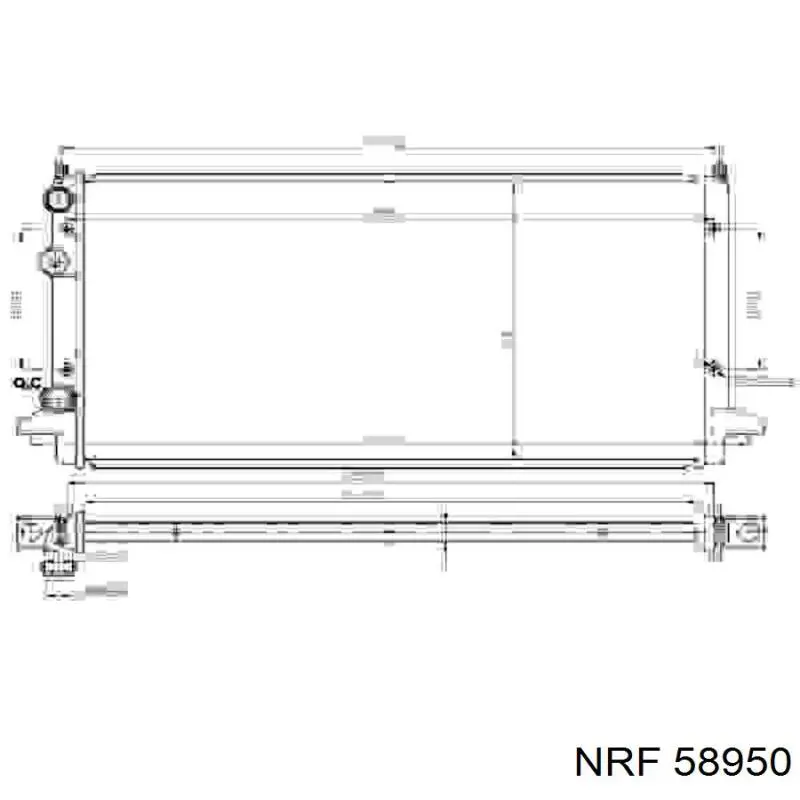 Радіатор охолодження двигуна 58950 NRF