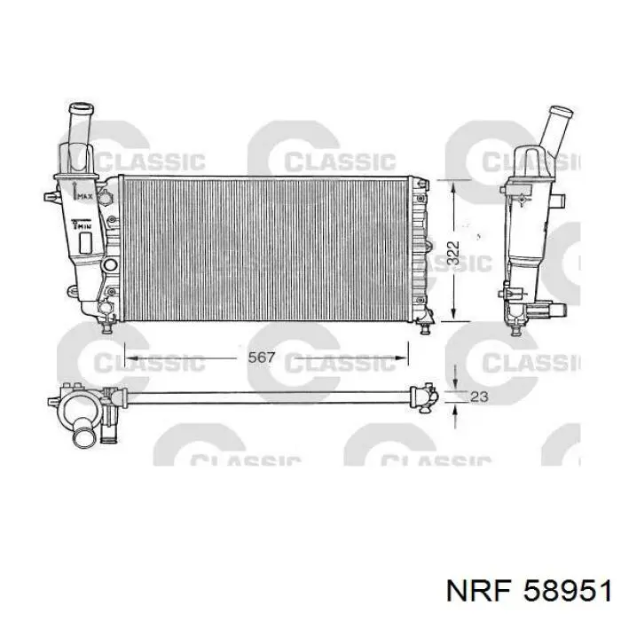 Купити 58951 NRF Радіатор двигуна