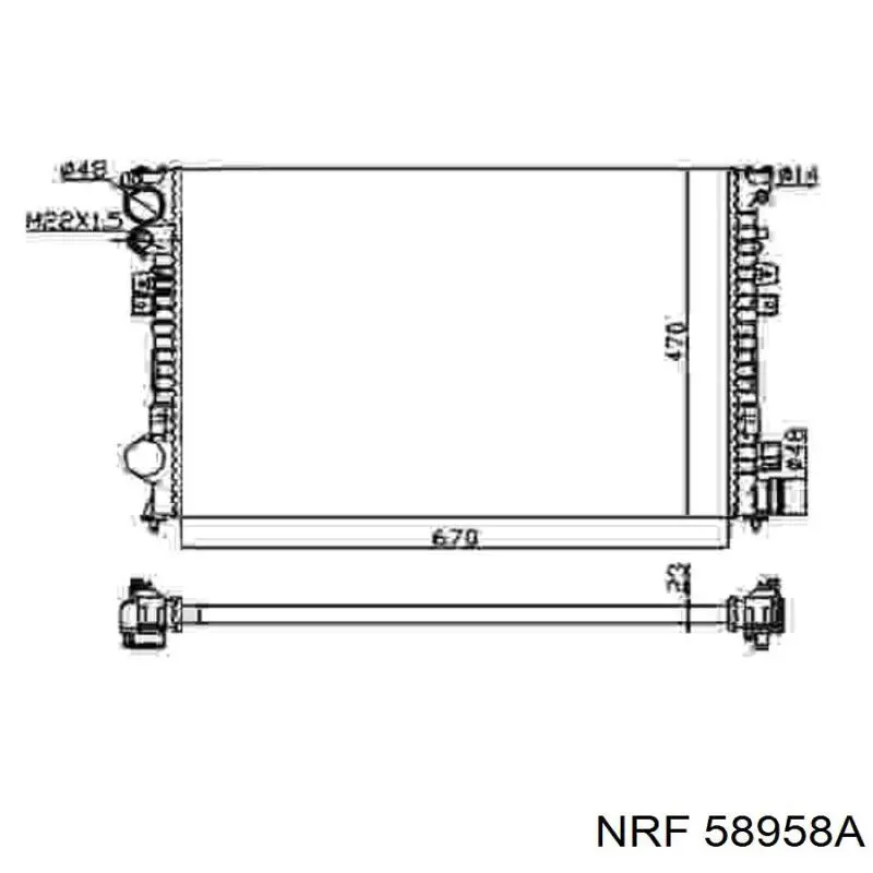 58958A NRF радіатор охолодження двигуна