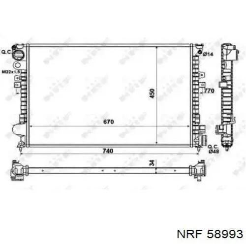 Радіатор 58993 NRF