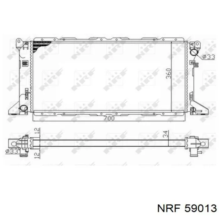 59013 NRF радіатор охолодження двигуна