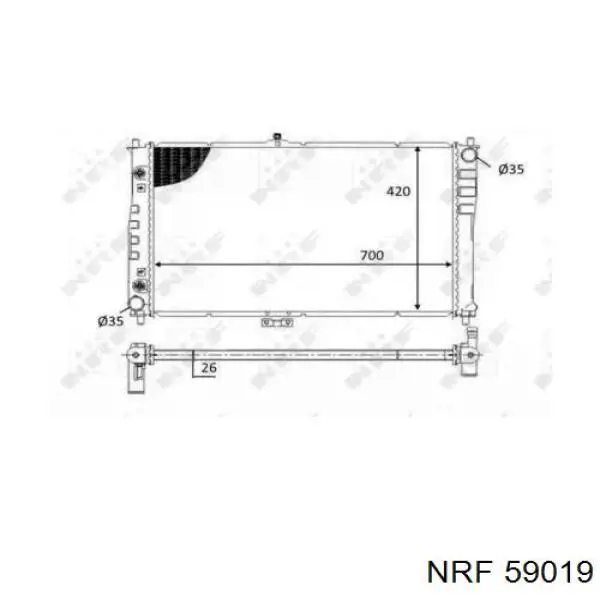 59019 NRF радіатор охолодження двигуна