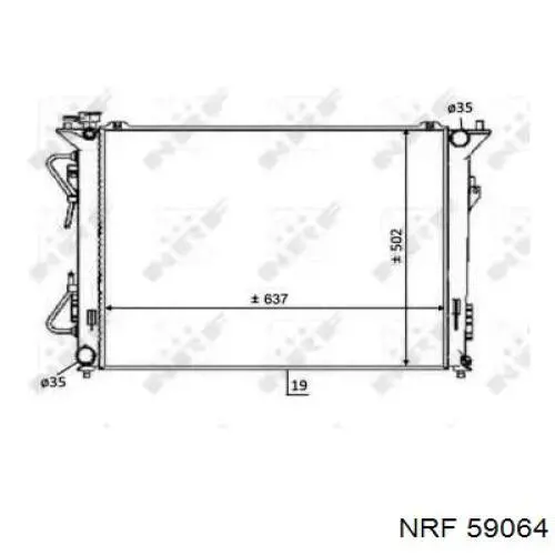 Радіатор охолодження двигуна 59064 NRF