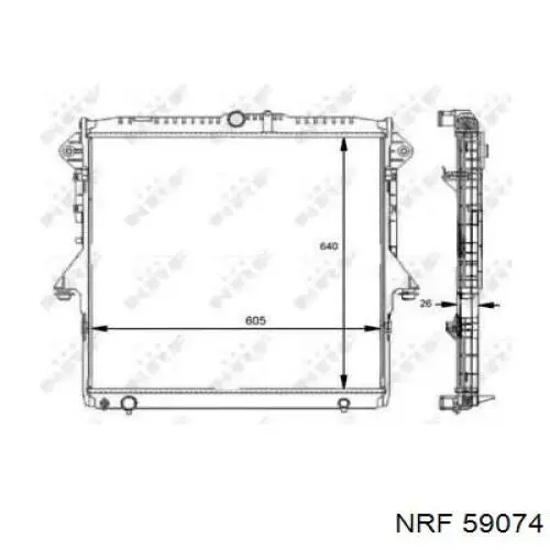 59074 NRF Радіатор охолодження двигуна