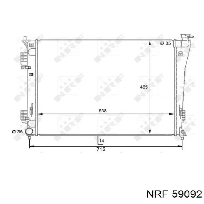59092 NRF Радіатор охолодження двигуна