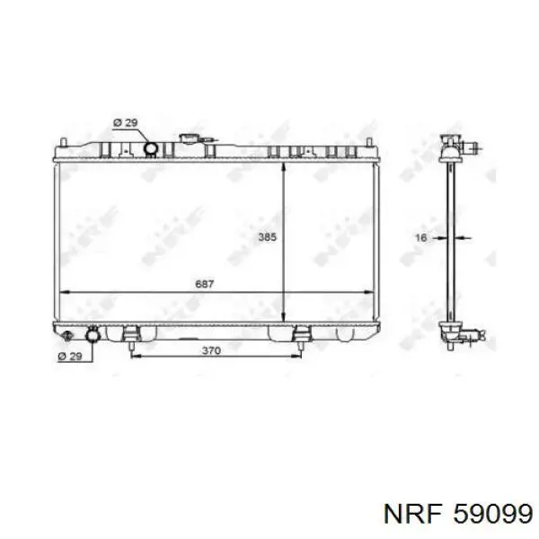 Радіатор охолодження двигуна 59099 NRF