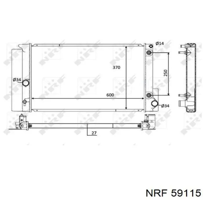 Купити 59115 NRF Радіатор двигуна