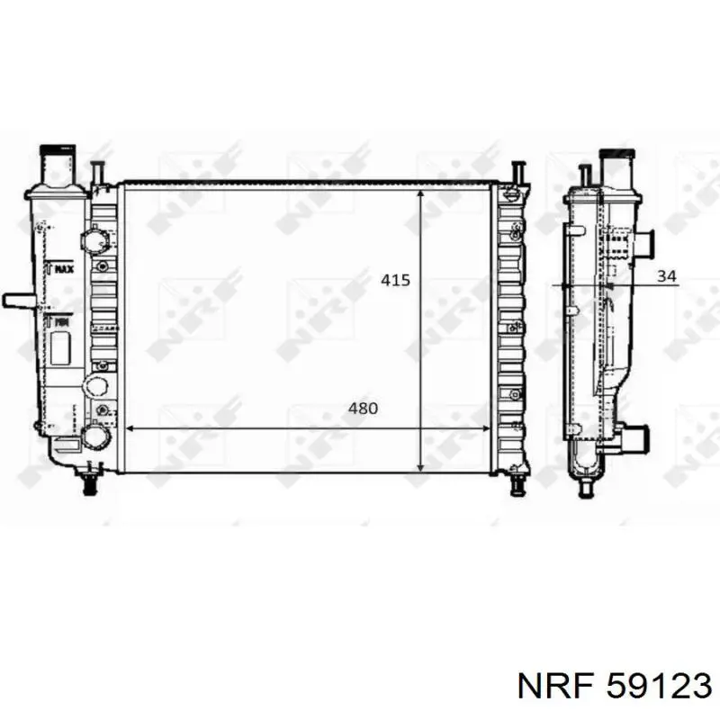 Купити 59123 NRF Радіатор двигуна