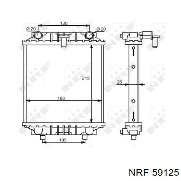 59125 NRF радіатор охолодження, додатковий
