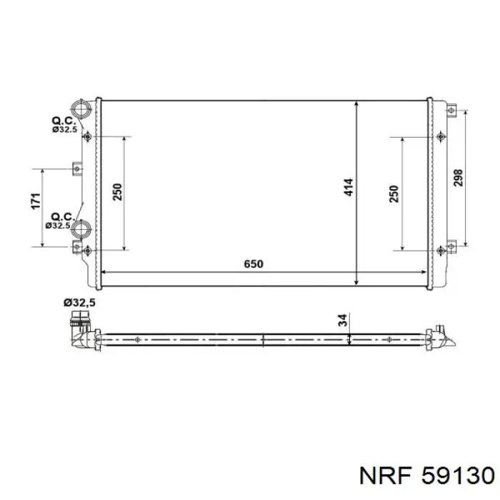 Купити 59130 NRF Радіатор охолодження двигуна, лівий