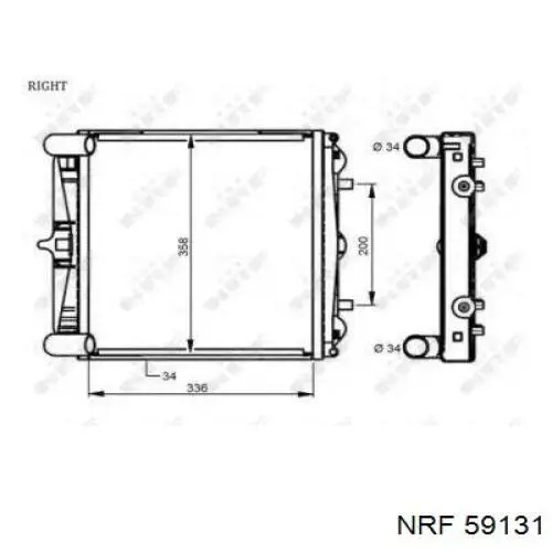 Купити 59131 NRF Радіатор охолодження двигуна, правий