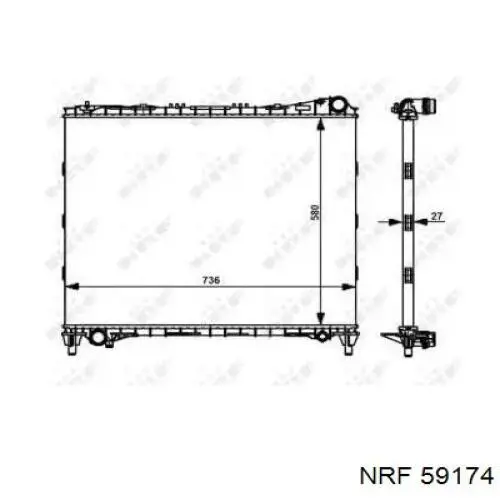 Радіатор основний NRF 59174 ціна, від 204.80 USD