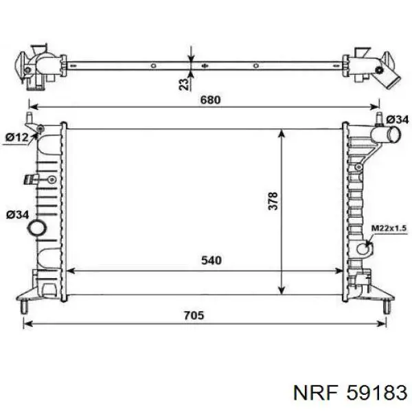 Купити 59183 NRF Радіатор охолодження, додатковий