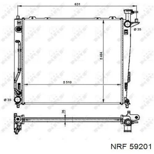 59201 NRF радіатор охолодження двигуна