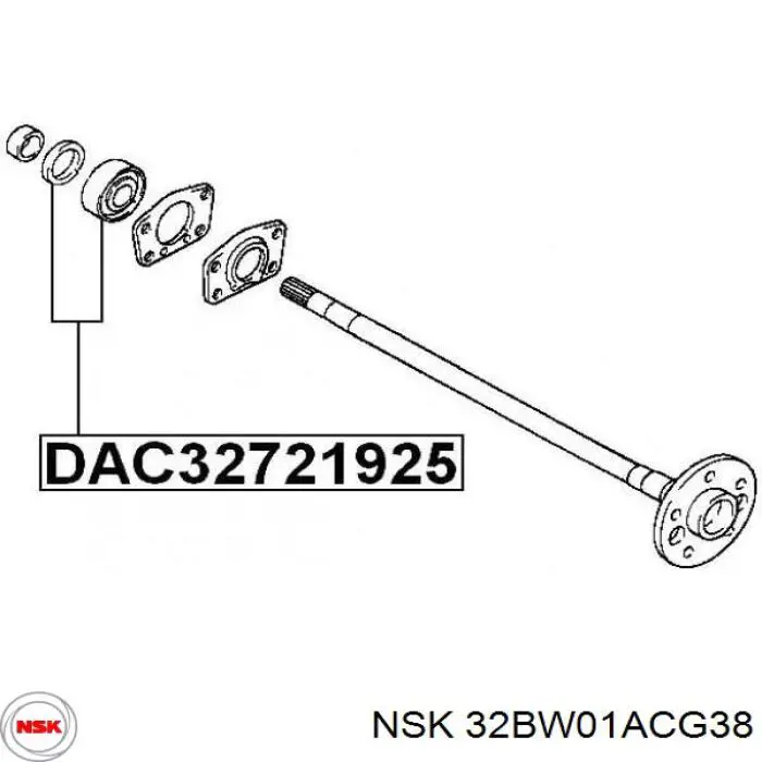 Підшипник піввісі заднього моста 32BW01ACG38 NSK