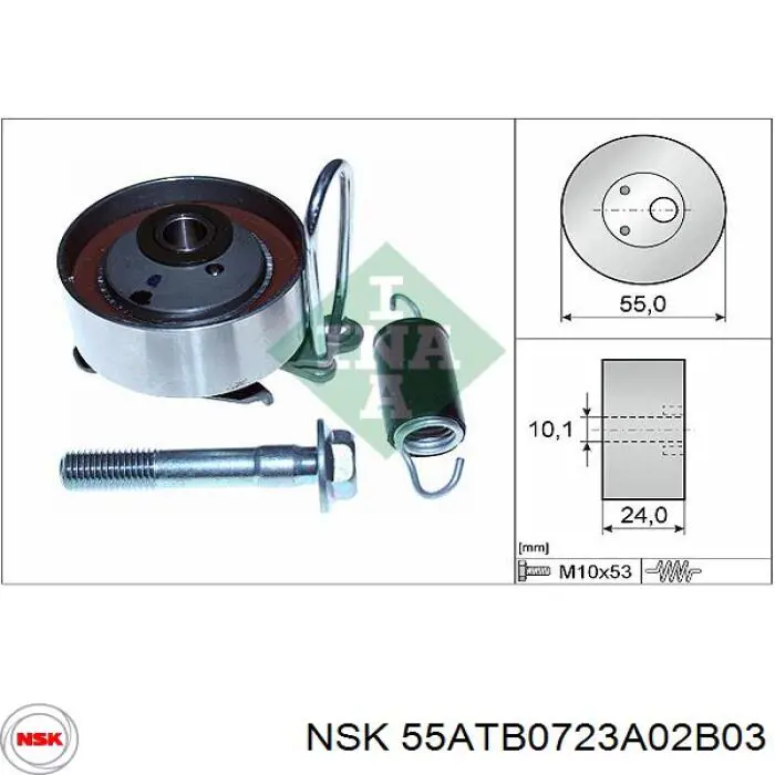 Ролик натяжителя ременя газорозподілу NSK 55ATB0723A02B03 ціна, від 49.29 USD