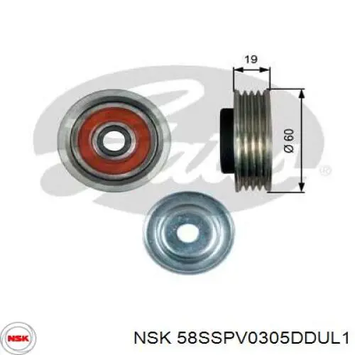 58SSPV0305DDUL1 NSK Ролик натяжителя ременя агрегатів