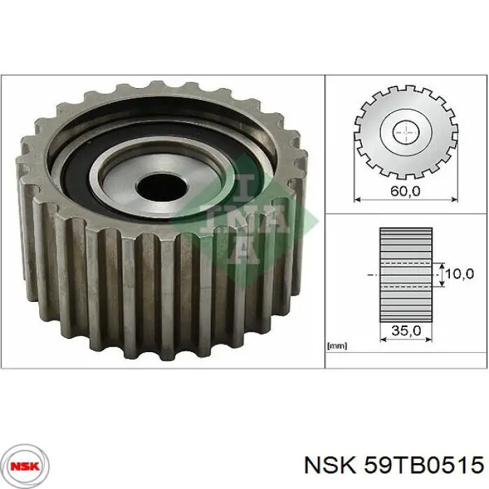 Ролик ременя ГРМ, паразитний NSK 59TB0515 ціна, від 18.10 USD