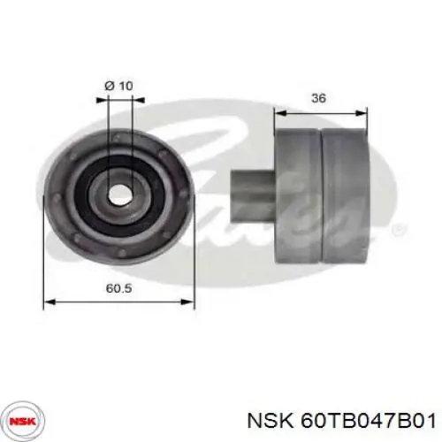 Ролик ременя ГРМ, паразитний NSK 60TB047B01 ціна, від 12.10 USD