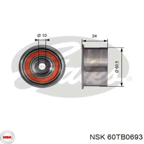 Ролик ременя ГРМ, паразитний NSK 60TB0693 ціна, від 15.07 USD