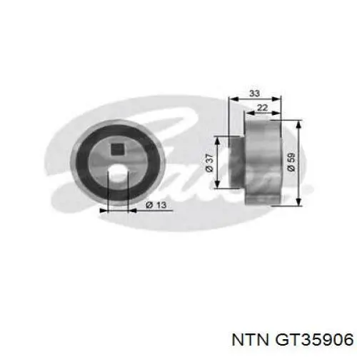 GT35906 NTN ролик натягувача ременя грм