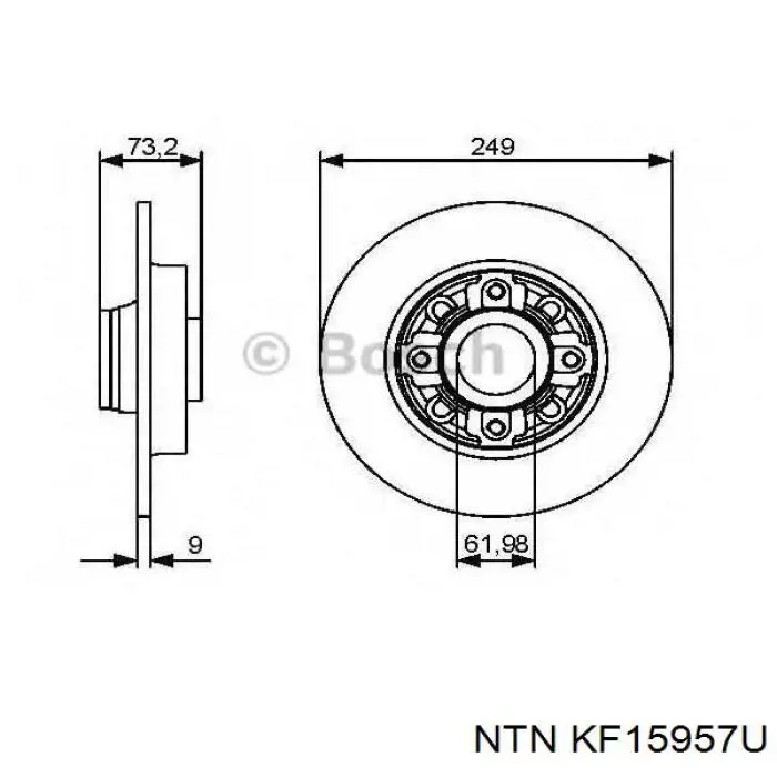 KF15957U NTN диск гальмівний задній