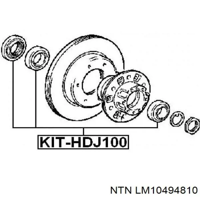 Підшипник маточини задньої, внутрішній LM10494810 NTN