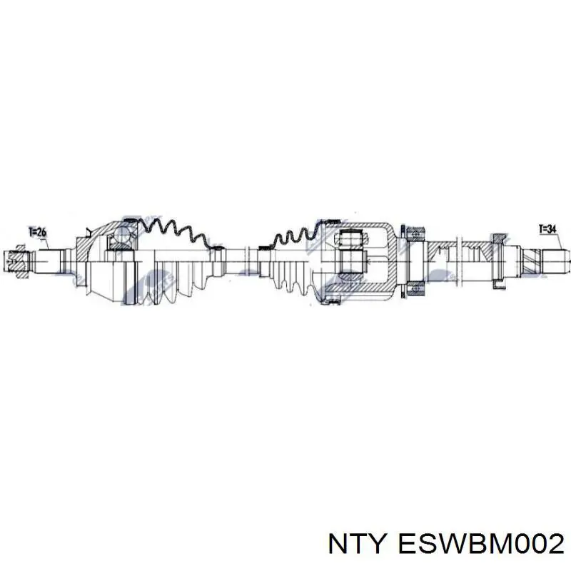 ESWBM002 NTY Моторчик заднього двірника