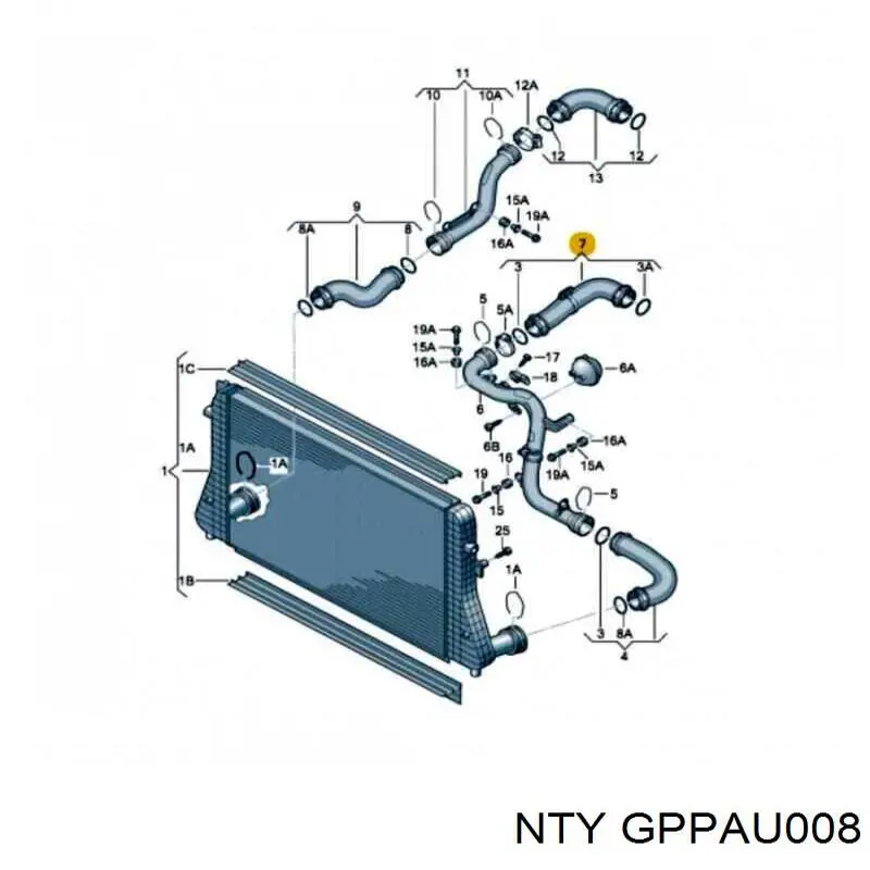 Патрубок вентиляції картера GPPAU008 NTY