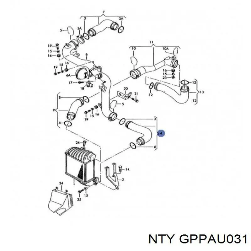 Шланг/патрубок интеркуллера GPPAU031 NTY