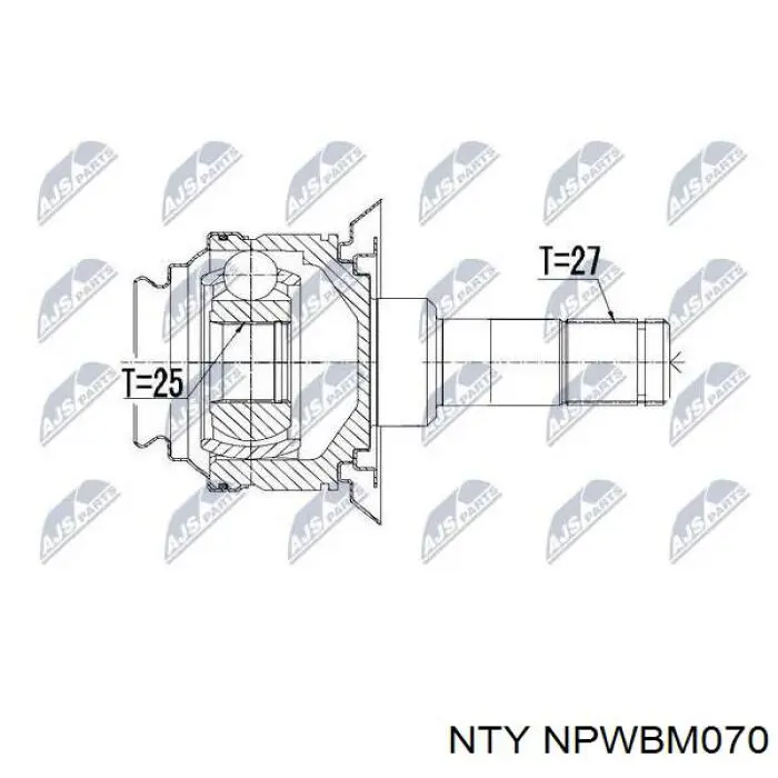 ШРУС внутрішній, задній NPWBM070 NTY