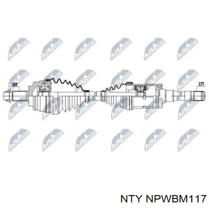 Піввісь (привід) передня, права NPWBM117 NTY